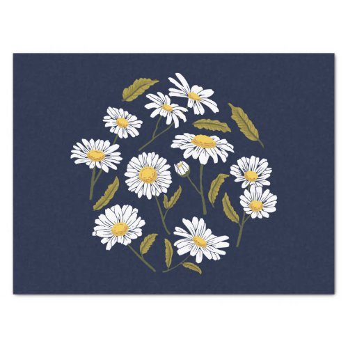 Daisy flowers and leaves design tissue paper