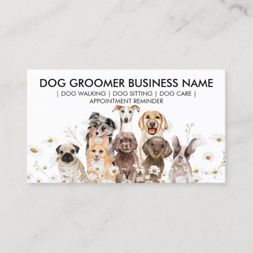 Daisy Flowers Appointment Design for Pet Industry Business Card