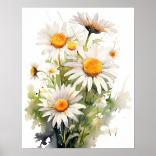 Daisy Flowers Art Print Poster