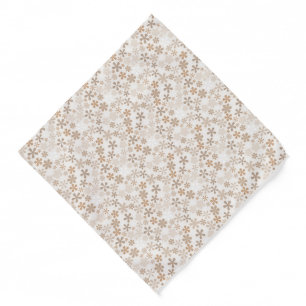 Daisy Flowers Beige Floral Aesthetic Ditsy Tan Bandana