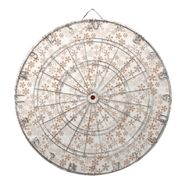 Daisy Flowers Beige Floral Aesthetic Ditsy Tan Dart Board (Front)