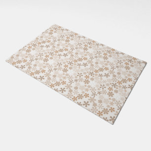 Daisy Flowers Beige Floral Aesthetic Ditsy Tan Doormat