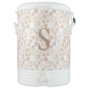 Daisy Flowers Beige Floral Aesthetic Ditsy Tan INT Beverage Cooler