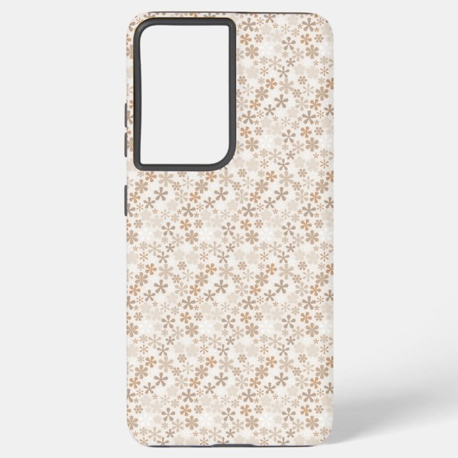 Daisy Flowers Beige Floral Aesthetic Ditsy Tan Samsung Galaxy Case (Back)