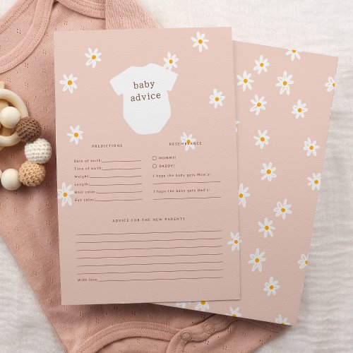 Daisy Flowers Boho Baby Prediction  Advice Game