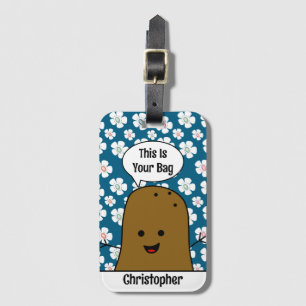 Daisy Flowers, Brown Potato, Your Bag, Custom Luggage Tag
