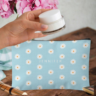 Daisy Flowers Canvas Pouch, Canvas Pencil Case Accessory Pouch