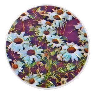 DAISY FLOWERS    CERAMIC KNOB