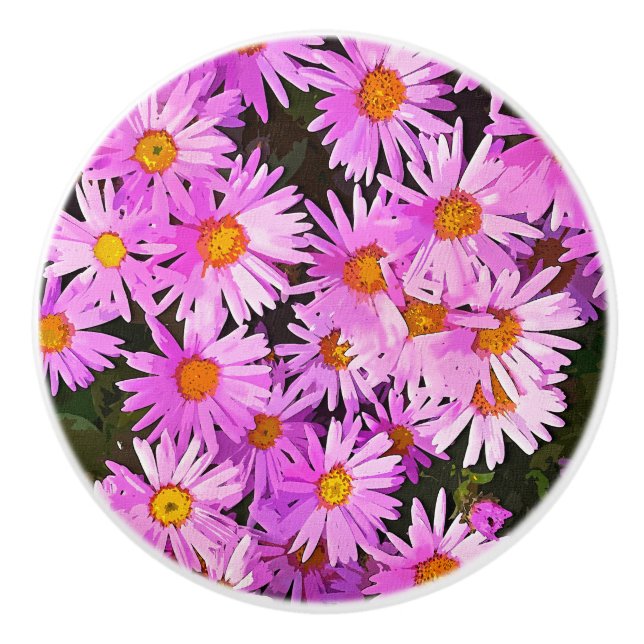 DAISY FLOWERS CERAMIC KNOB (Front)