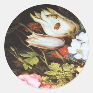 daisy flowers classic round sticker