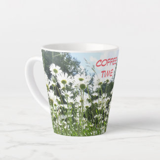 Daisy Flowers Coffee Time Cust. Latte Mug