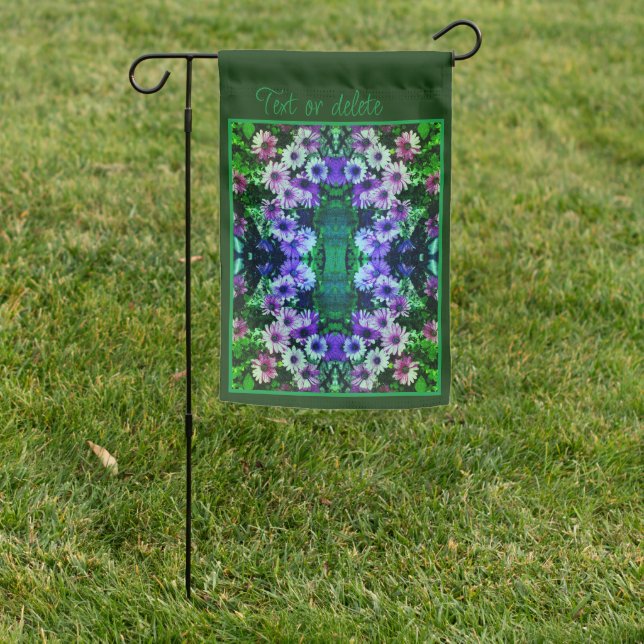 Daisy Flowers Colorful Abstract Personalized Garden Flag (In SItu)