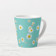 Daisy Flowers Cust. BC Turqoise Latte Mug