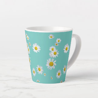 Daisy Flowers Cust. BC Turqoise Latte Mug