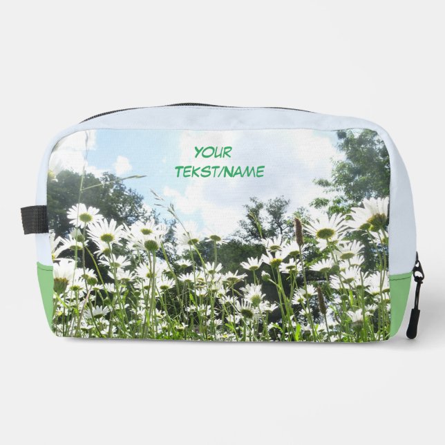 Daisy Flowers Cust. Text Toiletery Bag (Front)