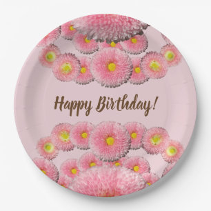 Daisy Flowers Custom Paper Plates 9 in