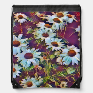 DAISY FLOWERS DRAWSTRING BAG
