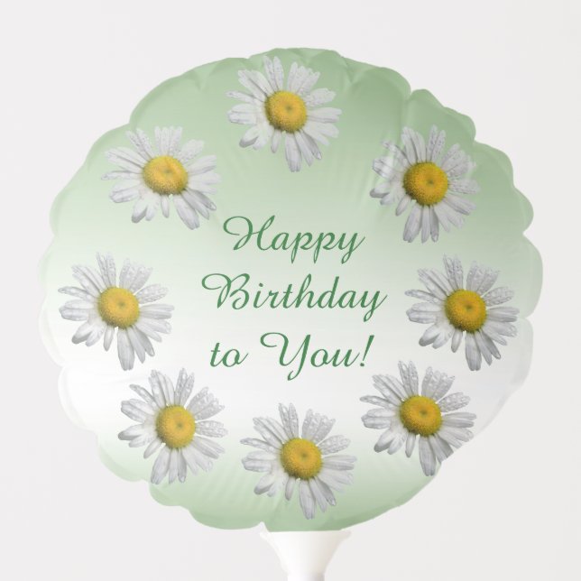 Daisy Flowers Floral Pattern Birthday Balloon (Front)