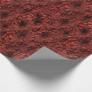Daisy Flowers In Burgundy Nature Pattern Wrapping Paper