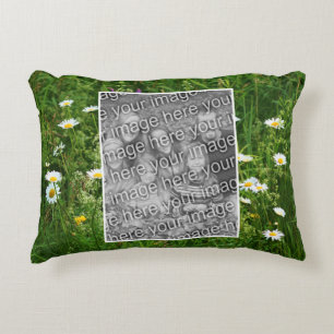 Daisy Flowers In Field Create Your Own Photo Accent Pillow