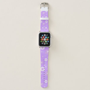 Daisy Flowers Lilac White On Lilac Apple Watch Band