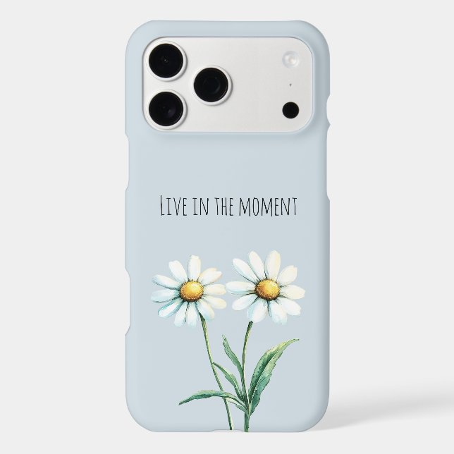 Daisy Flowers Live in the moment iPhone Case (Back)