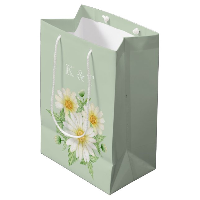 Daisy Flowers Medium Gift Bag (Front Angled)
