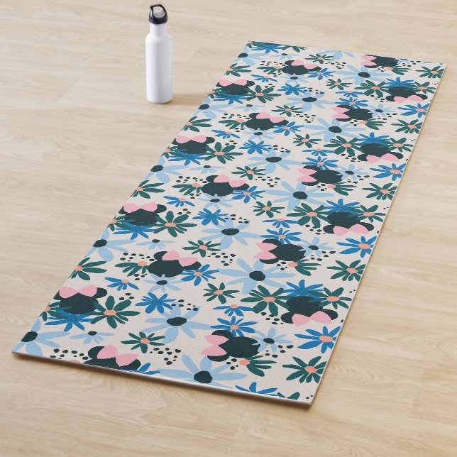 Daisy Flowers Minnie Mouse Logo Pattern Yoga Mat (In Situ)