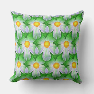 daisy flowers outdoor pillow