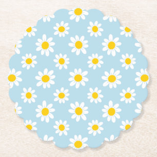 Daisy flowers paper coaster