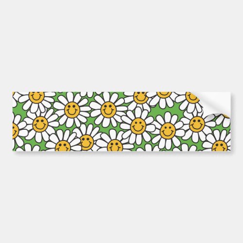 Daisy Flowers Pattern Bumper Sticker