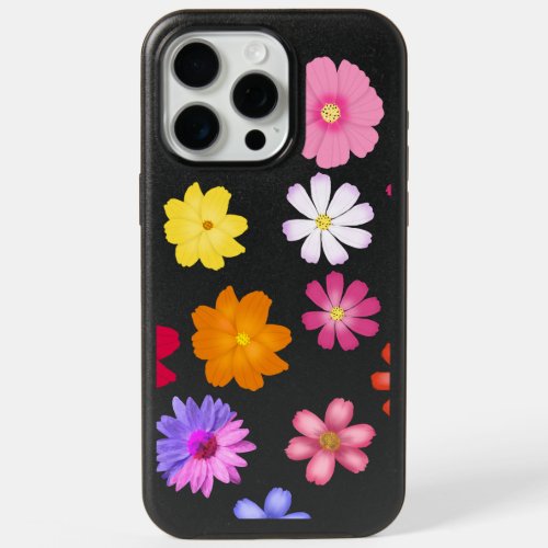 Daisy Flowers Pink Blue Orange iPhone 15 Pro Max Case