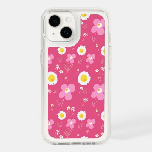 Daisy Flowers Pink White On Pink Speck iPhone 14 Case