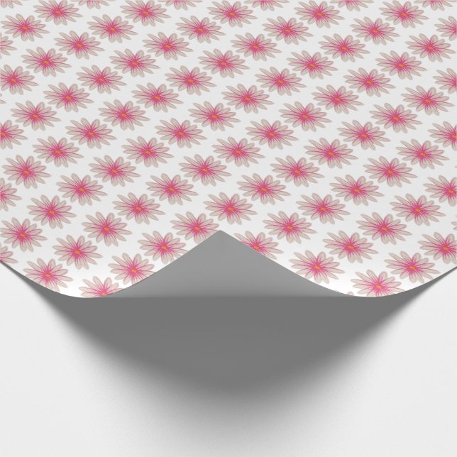 Daisy Flowers Pink Wrapping Paper (Corner)