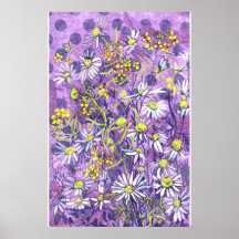 Daisy Flowers Polka Dot Summer Flowers Floral Art