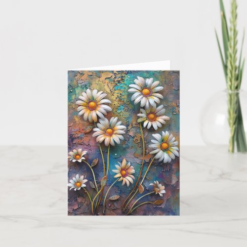 Daisy Flowers Pretty Wildflowers Floral Nature Art Card