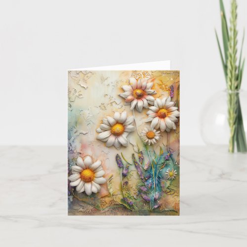 Daisy Flowers Pretty Wildflowers Floral Nature Art Card