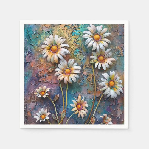 Daisy Flowers Pretty Wildflowers Floral Nature Art Napkins