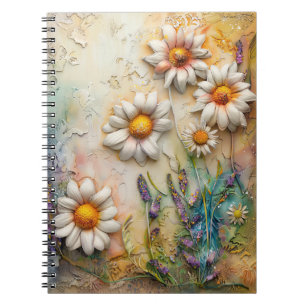 Daisy Flowers Pretty Wildflowers Floral Nature Art Notebook