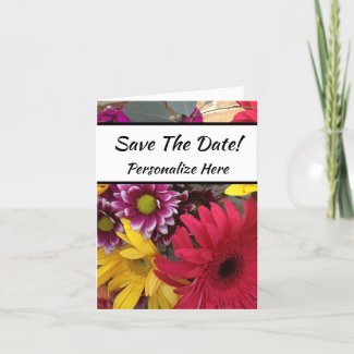 Daisy Flower Bouquet Save The Date