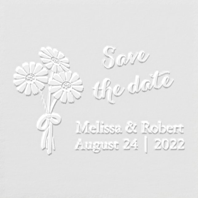 Daisy Flowers Save the Date Embosser (Design)