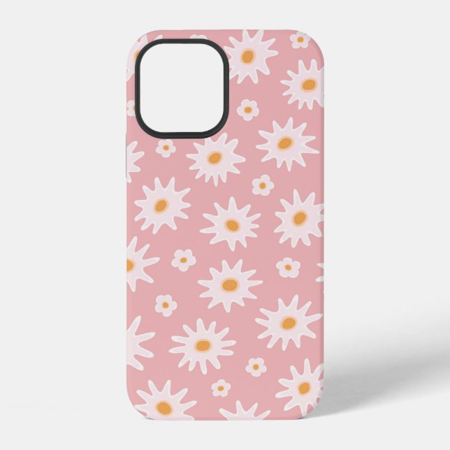 Daisy flowers seamless pattern. Floral backgrounda Iphone Case (Back)