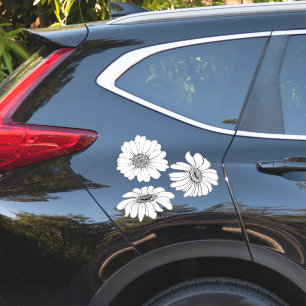 Daisy flowers set of 3 daisies ideal for car sticker