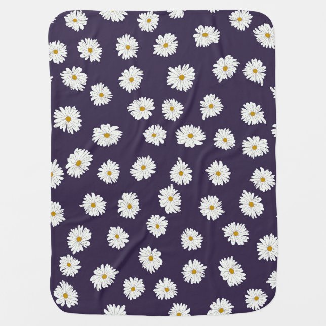 Daisy flowers: small, seamless pattern. baby blanket (Front)