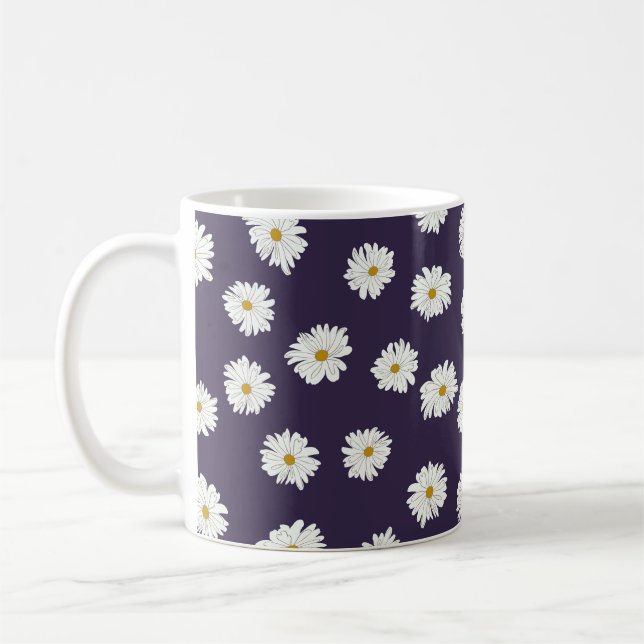 Daisy flowers: small, seamless pattern. coffee mug (Left)