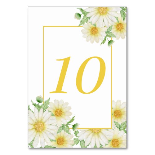 Daisy Flowers Table Number