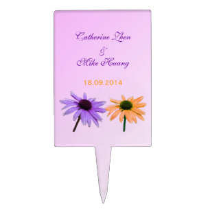 daisy flowers wedding cake pick