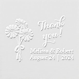 Daisy Flowers Wedding Thank You Embosser