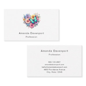 Daisy Flowers with a Beautiful Butterfly Business Card