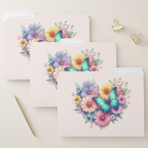 Daisy Flowers with a Beautiful Butterfly File Folder